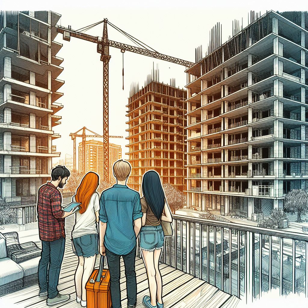 Visitando pisos en construcción